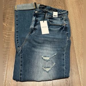 Judy Blue Layton Hi-Waist Cuffed Boyfriend Jeans Light Wash size 15/32 NWT